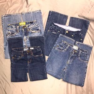 Lot of 4 kids blue jeans, size 6/6XS